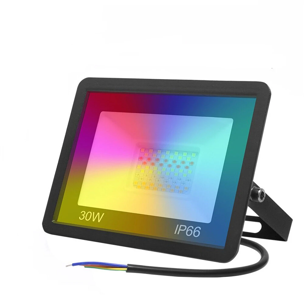 (image for) LED Reflector RGB Smart Floodlight Outdoor Spotlight 30W 50W 100W Waterproof 220V Warm Cool Lighting Tuya WIFI Control for Alexa
