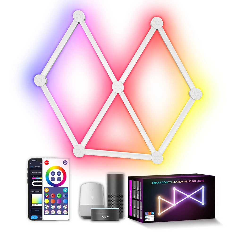 (image for) LIXINCORDA Tuya Smart Splicing Light Bars DIY Indoor Wall Atmosphere Light LED Creative Sound Pickup Quantum Lamp